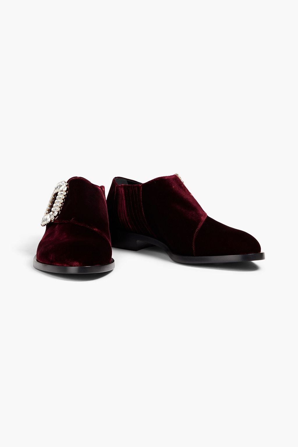 ROGER VIVIER Monk Strass embellished velvet loafers