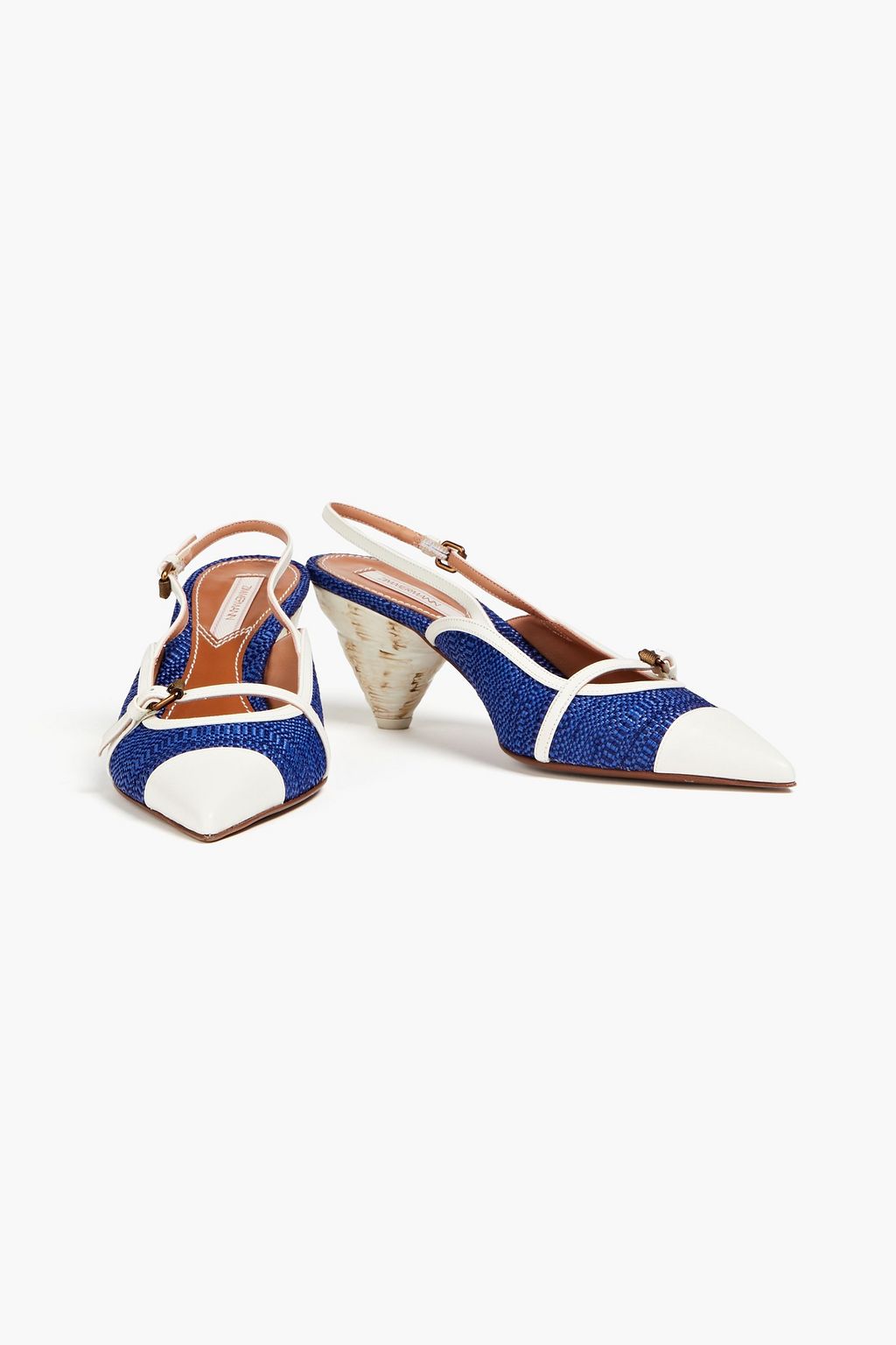 ZIMMERMANN Beachcomber Slingback-Pumps aus Leder und Raffiabast