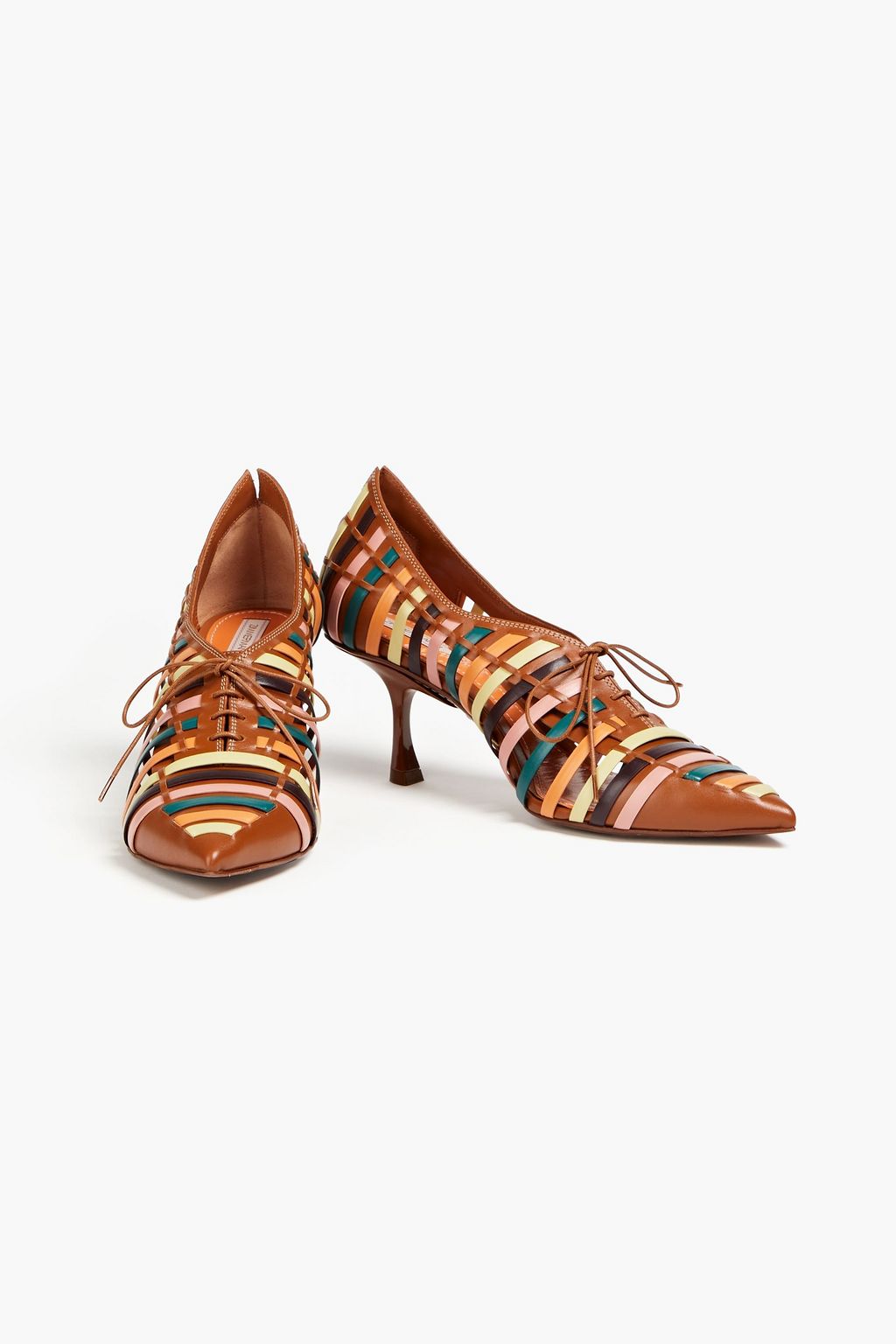 ZIMMERMANN Lace-up woven leather pumps