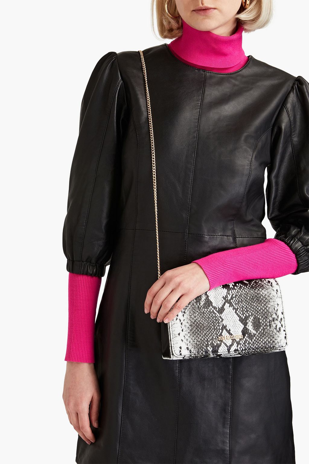 LOVE MOSCHINO Faux snake-effect leather shoulder bag