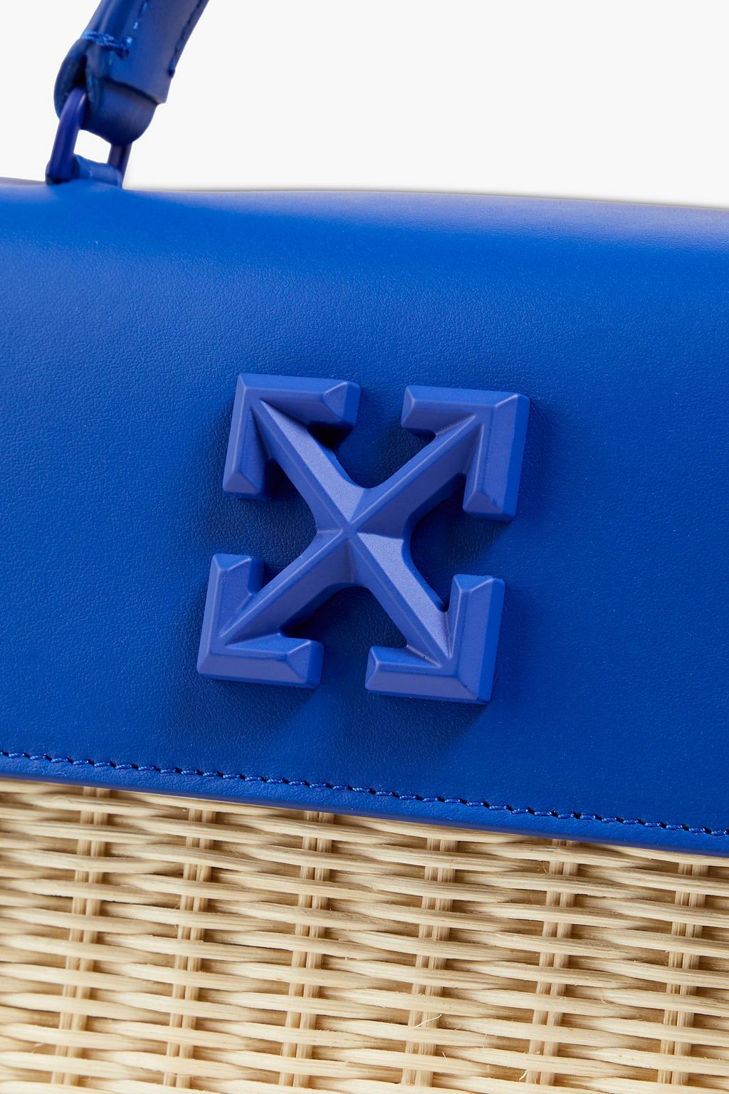 OFF-WHITE™ Jitney 1.4 leather and wicker tote