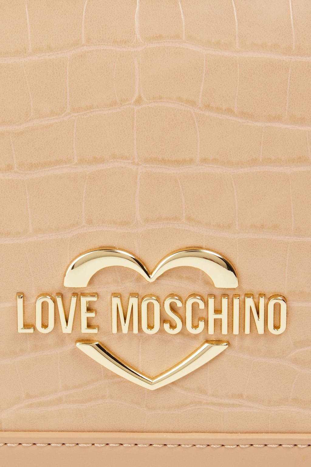 LOVE MOSCHINO Faux smooth and croc-effect leather shoulder bag