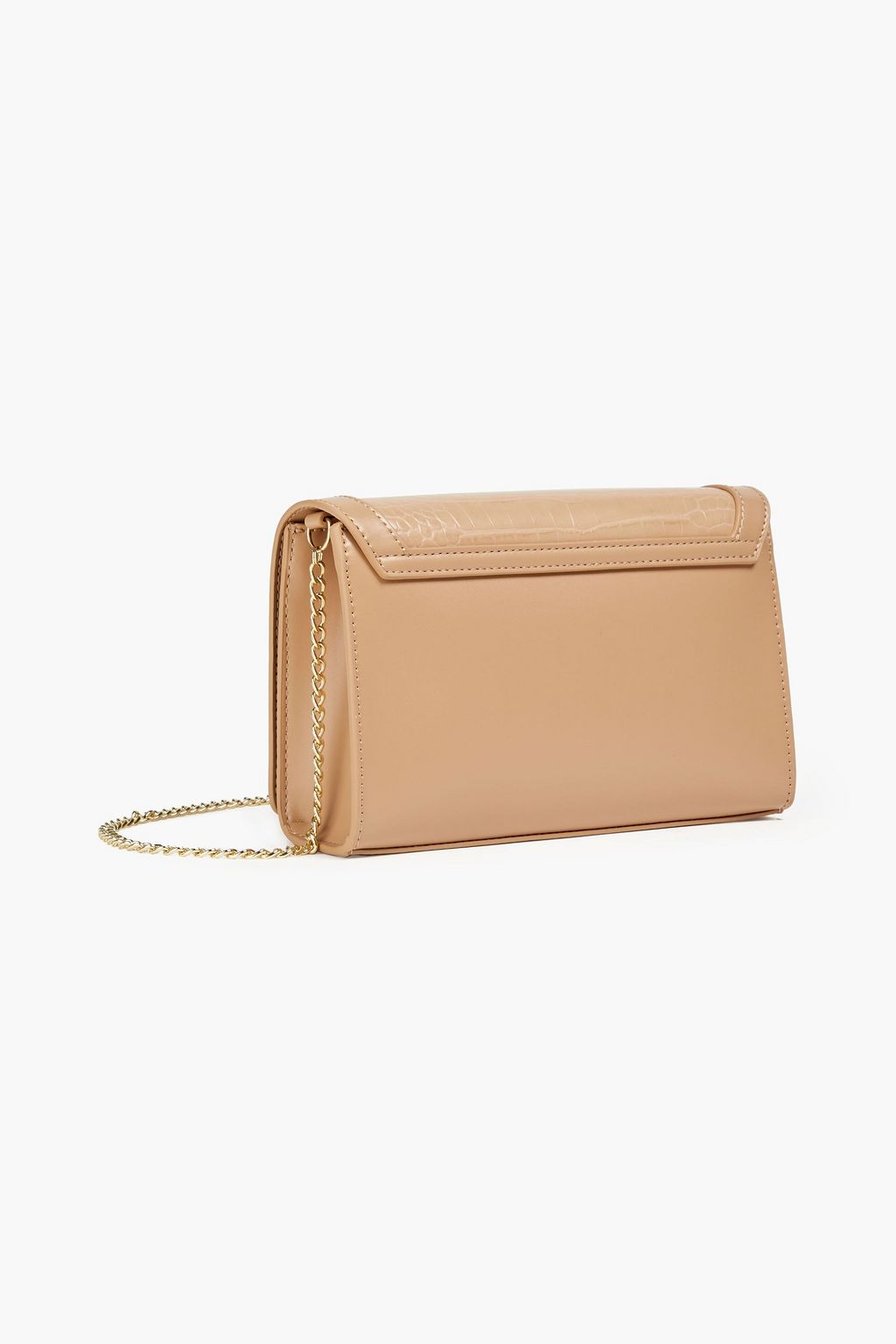 LOVE MOSCHINO Faux smooth and croc-effect leather shoulder bag