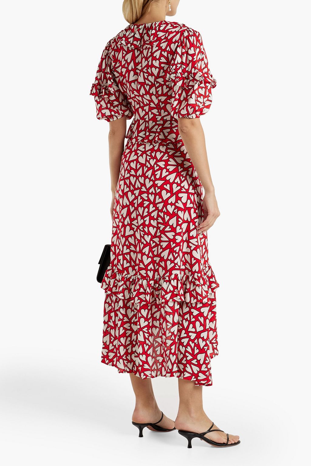 RHODE Adele ruffled printed crepe de chine dress | THE OUTNET