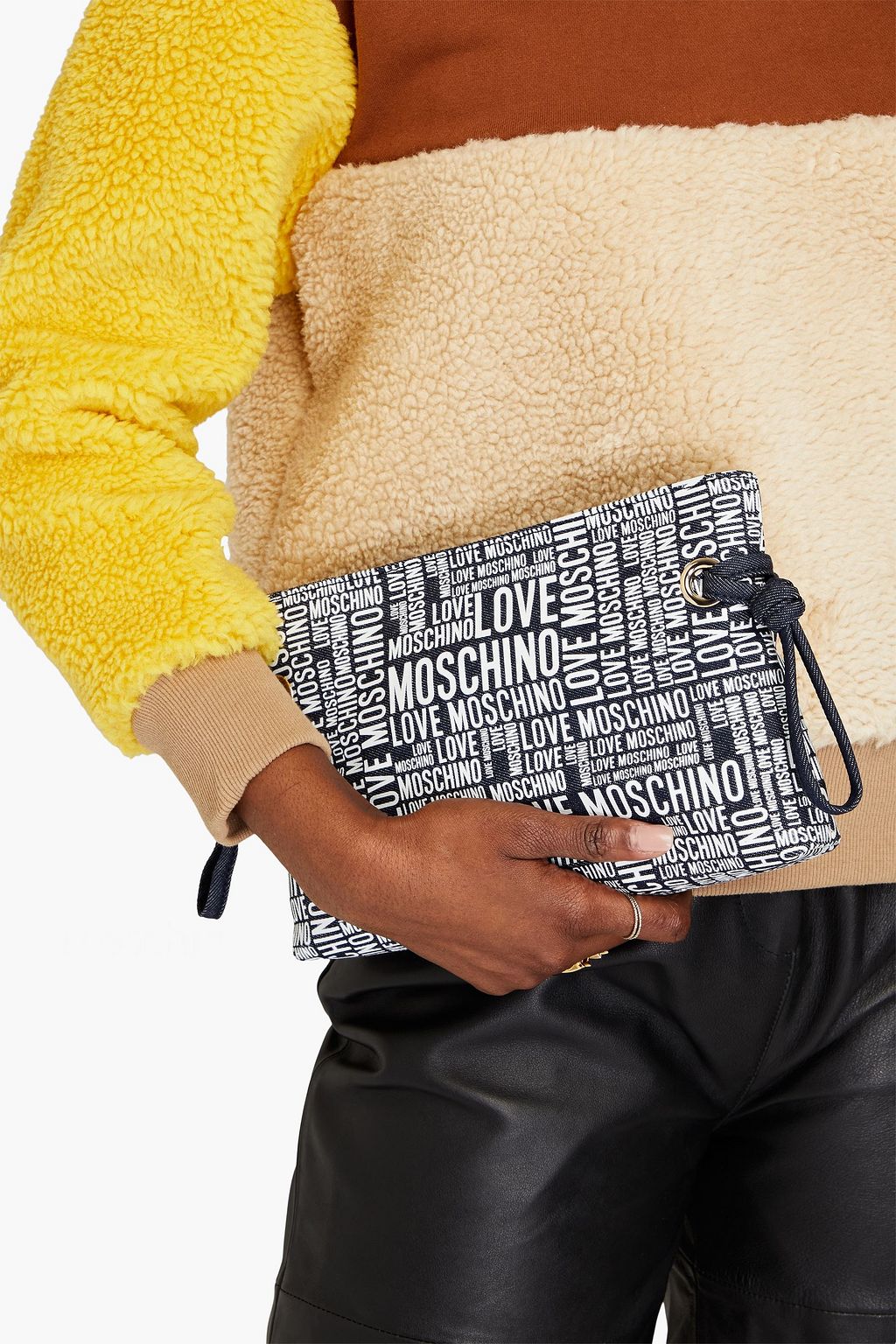 LOVE MOSCHINO Printed gabardine pouch