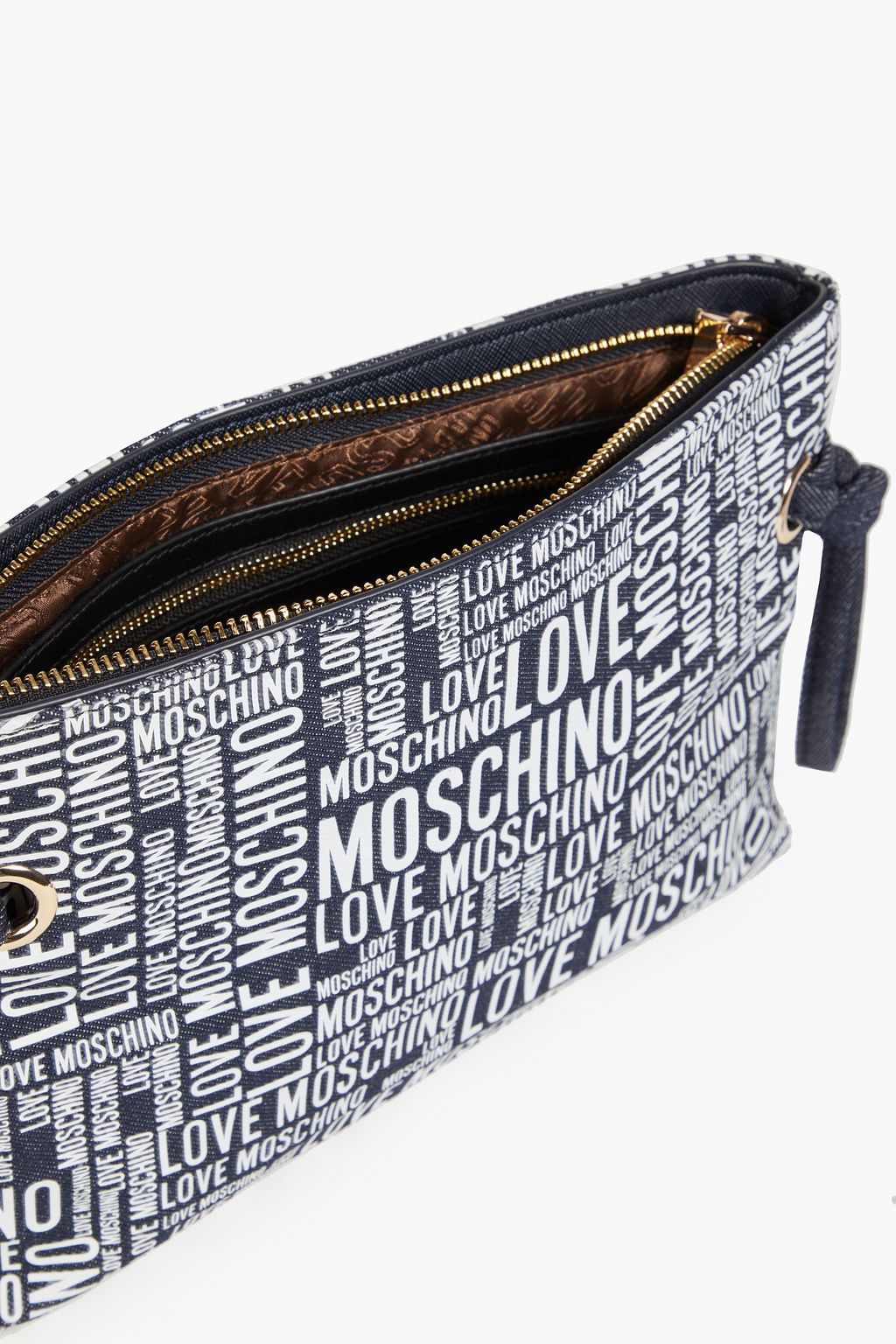 LOVE MOSCHINO Printed gabardine pouch