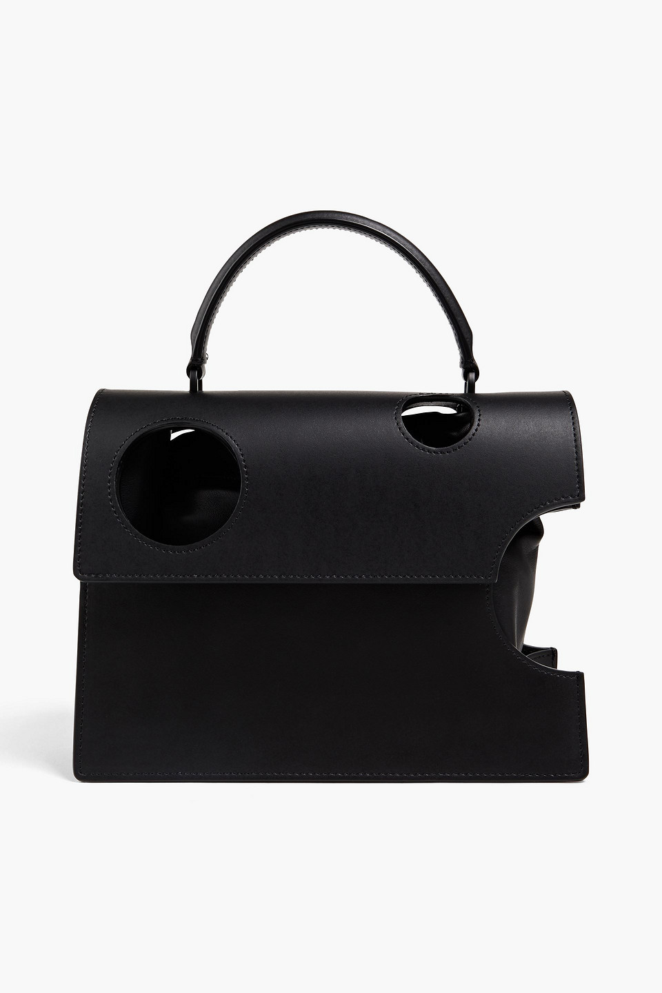 off-white - jitney 2.8 meteor cutout leather tote - black - onesize