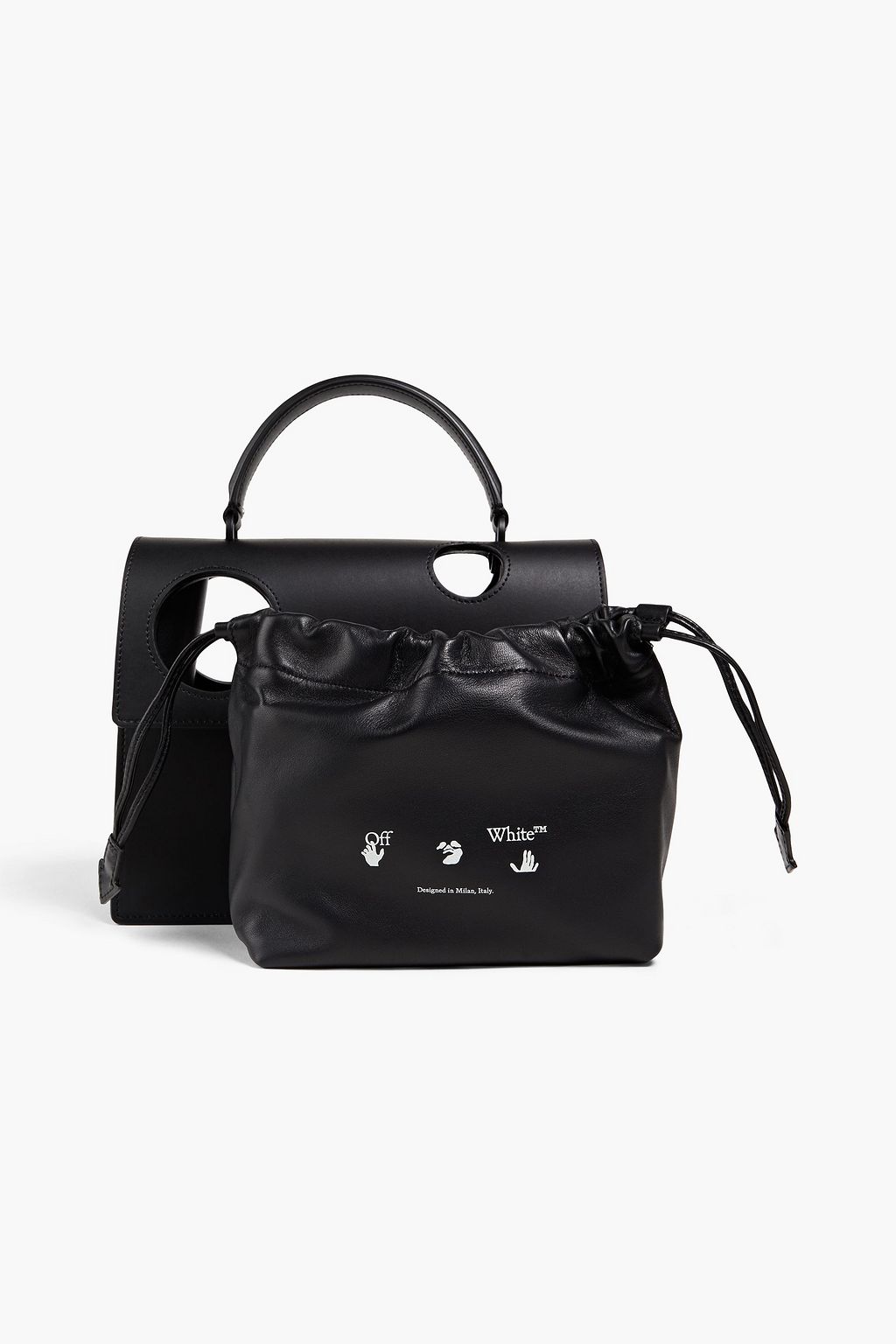 OFF-WHITE™ Jitney 2.8 Meteor cutout leather tote