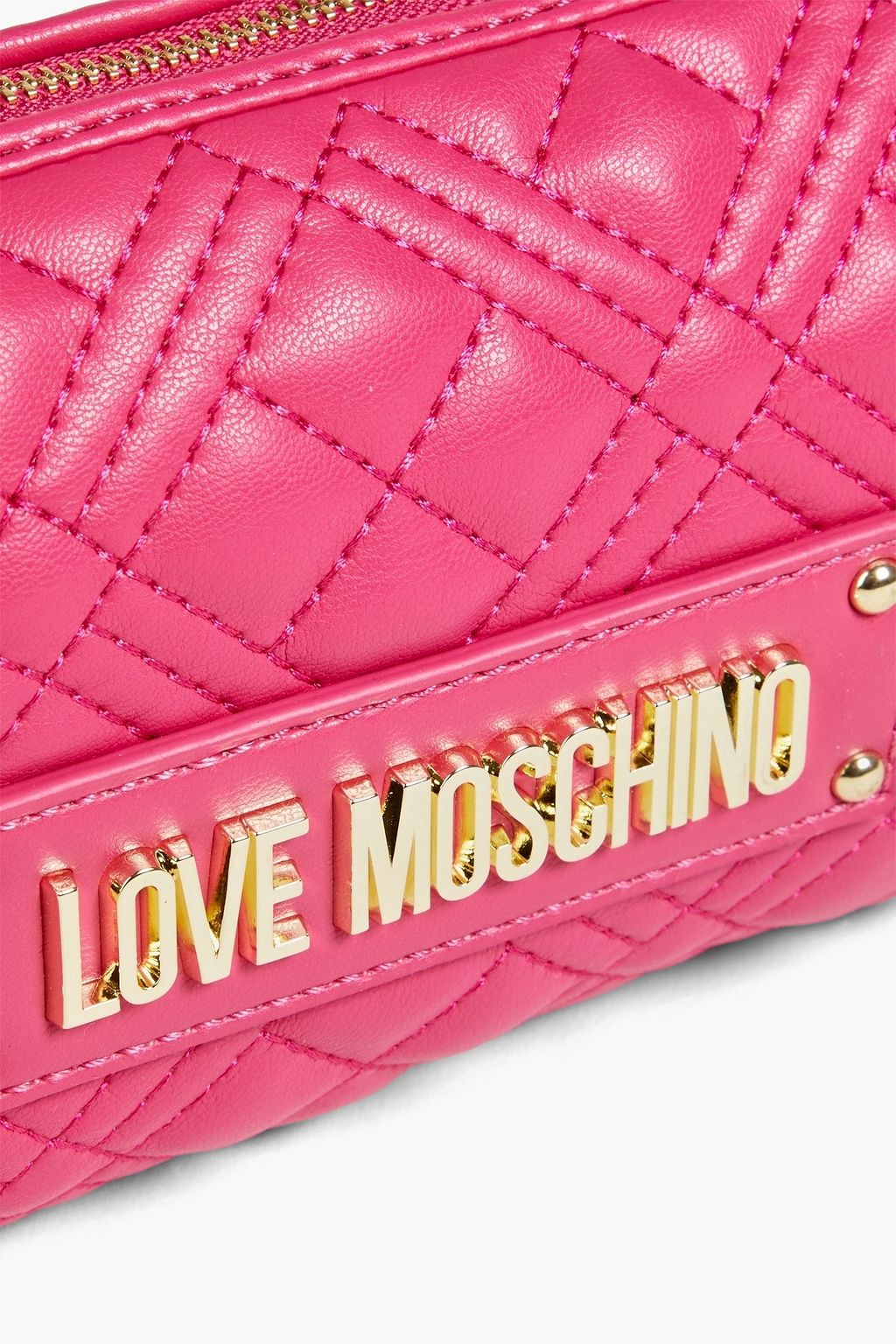 LOVE MOSCHINO Quilted faux leather cosmetics case