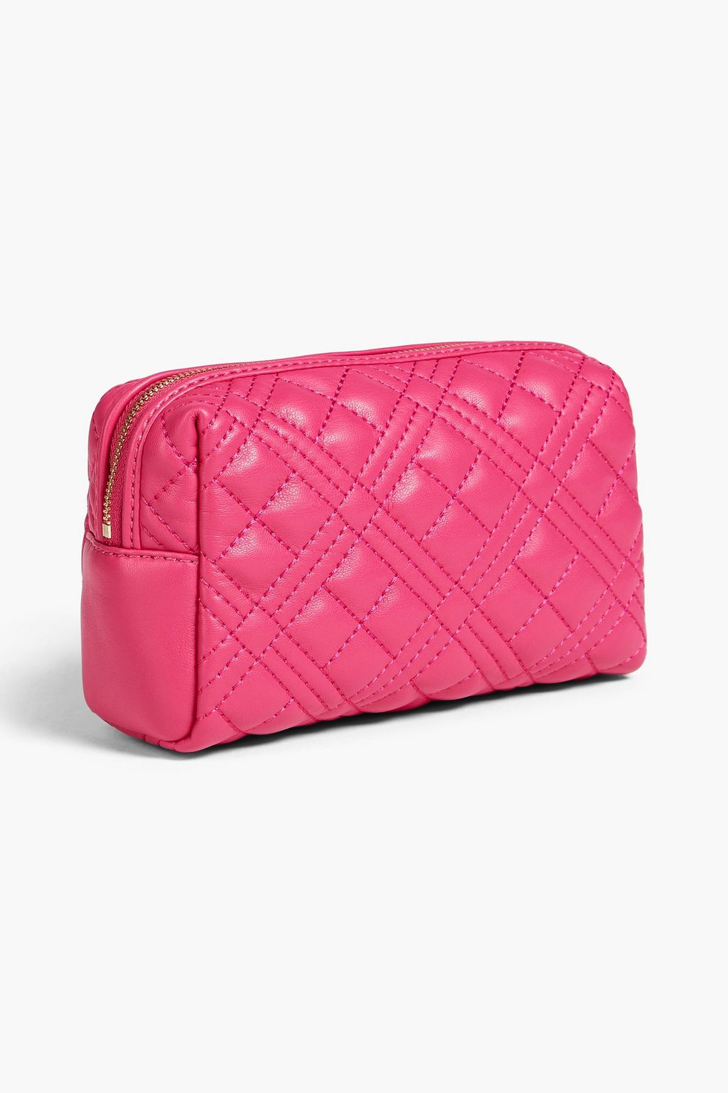 LOVE MOSCHINO Quilted faux leather cosmetics case