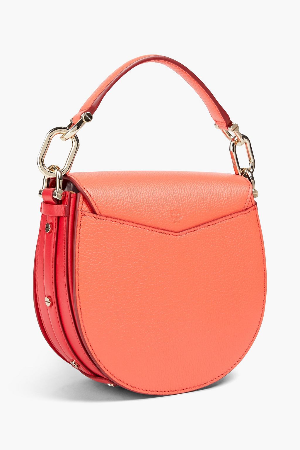 MCM Color-block logo-print pebbled-leather tote