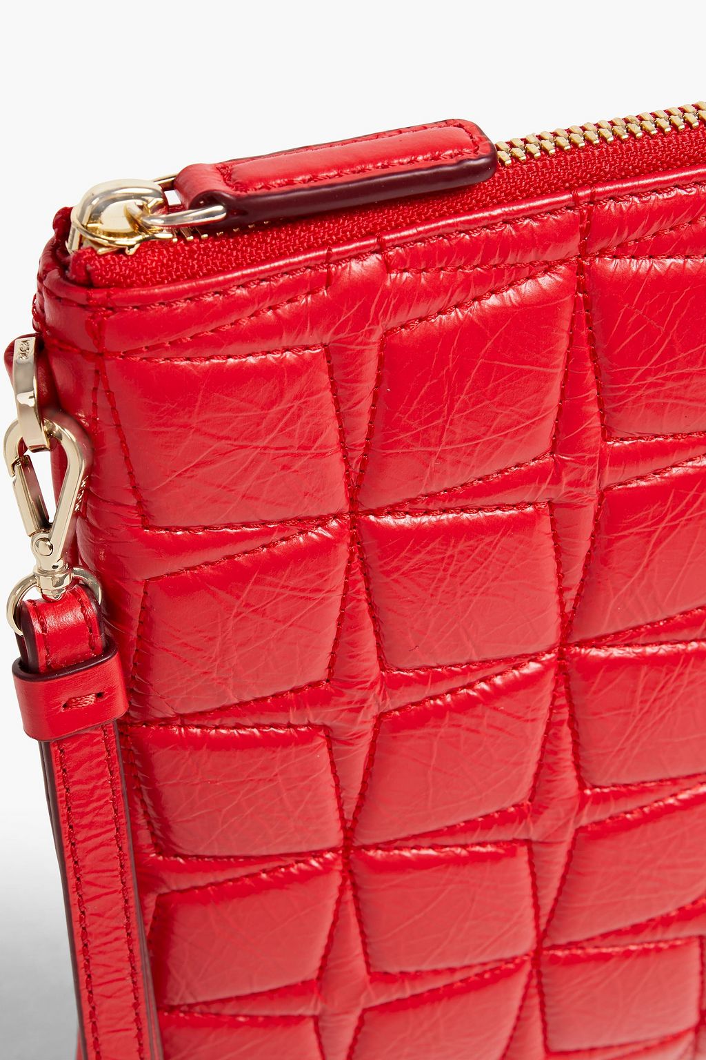 MCM Quilted textured-leather pouch