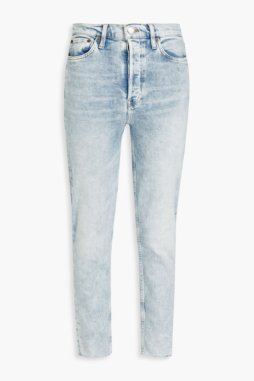 90s cropped faded high-rise slim-leg jeans