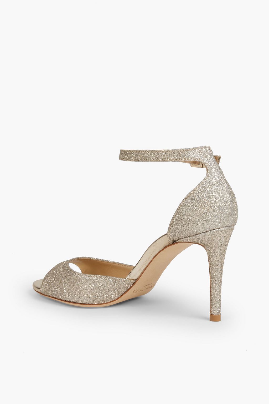 JIMMY CHOO Annie 85 glittered leather sandals
