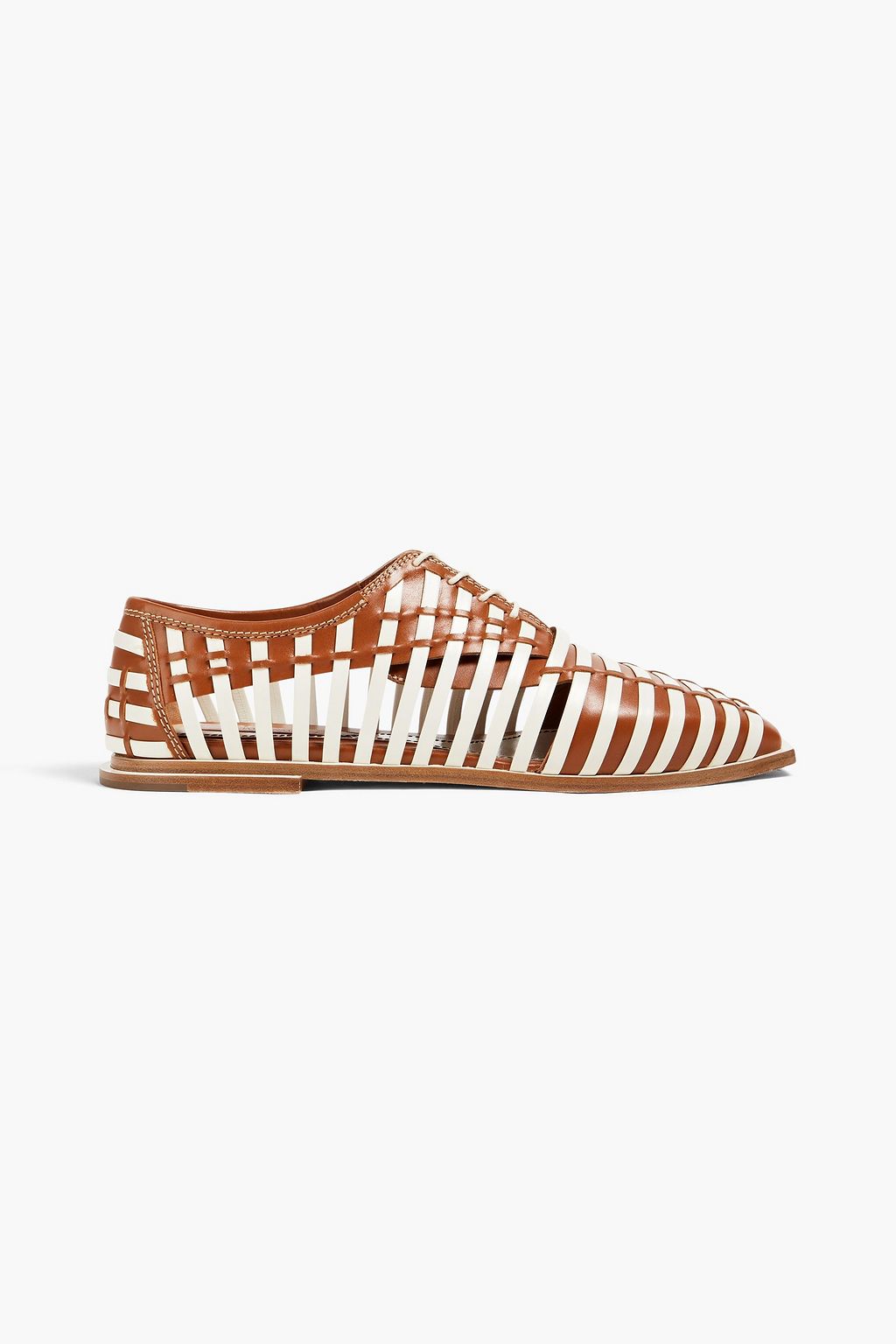 Two tone woven leather brogues