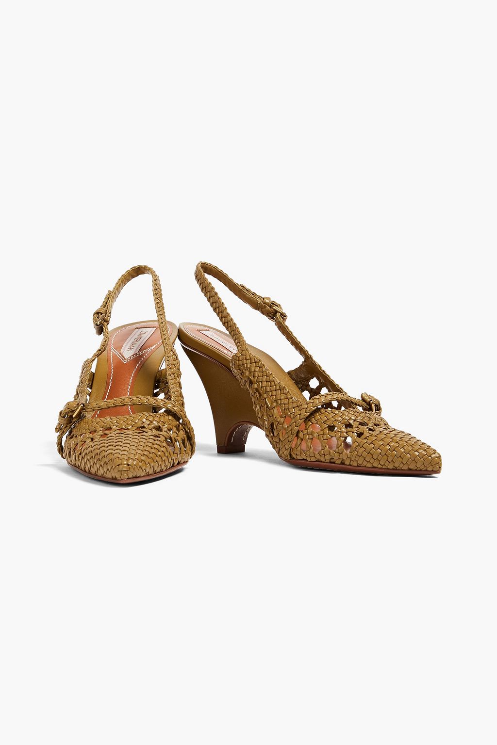 ZIMMERMANN Slingback-Pumps aus Leder mit Flechtmuster