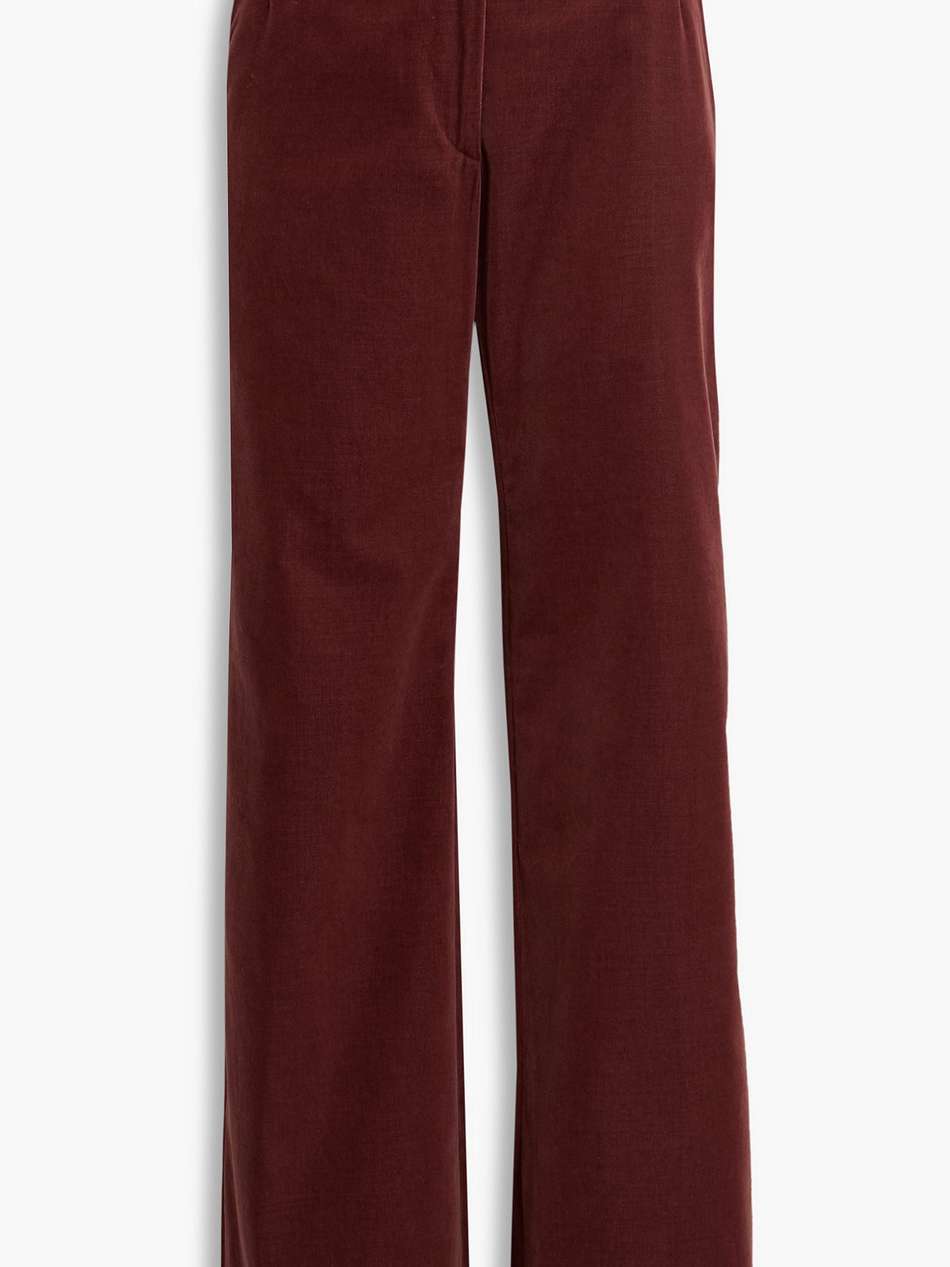 cotton-velvet wide-leg pants