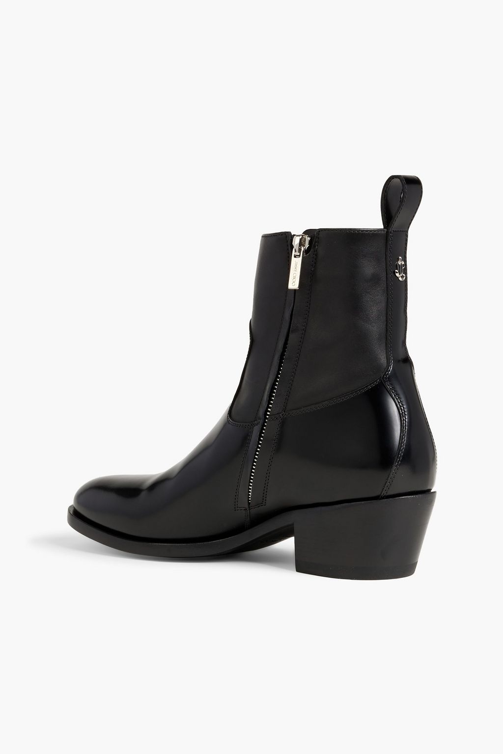 JIMMY CHOO Jesse glossed-leather ankle boots