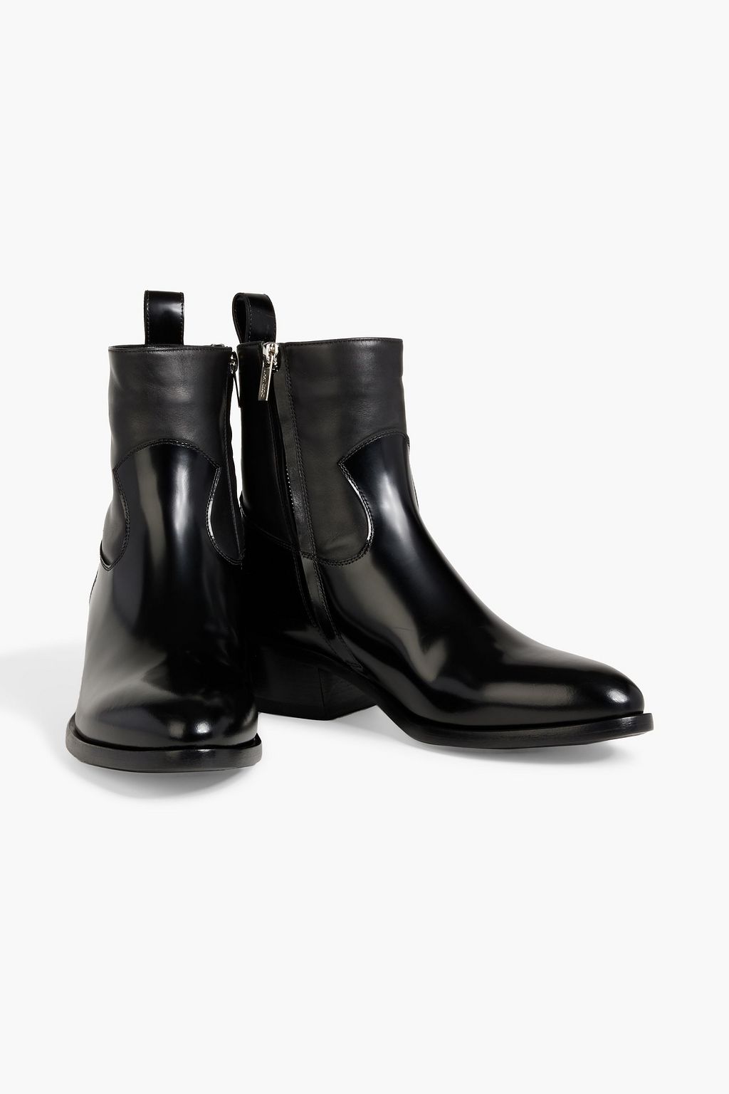 JIMMY CHOO Jesse glossed-leather ankle boots