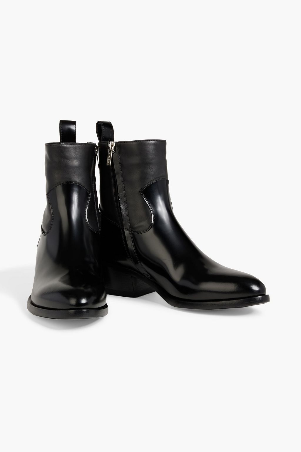 JIMMY CHOO Jesse glossed-leather ankle boots | THE OUTNET