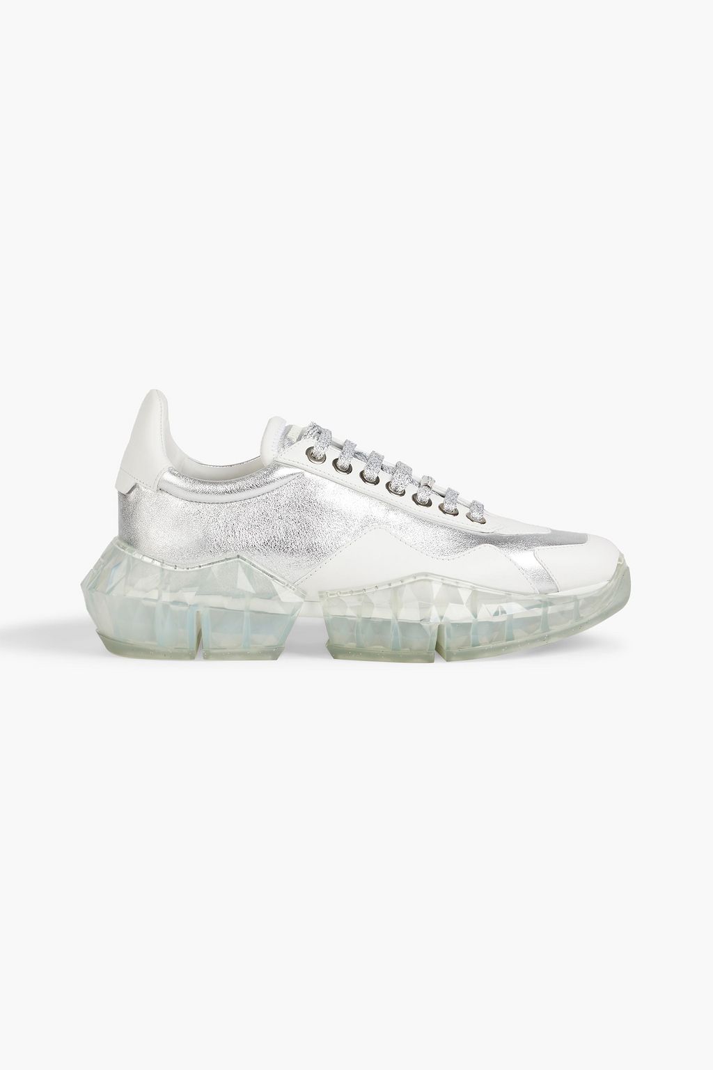 luisteraar Extractie Historicus JIMMY CHOO Diamond metallic smooth and textured-leather exaggerated-sole  sneakers | Sale up to 70% off | THE OUTNET