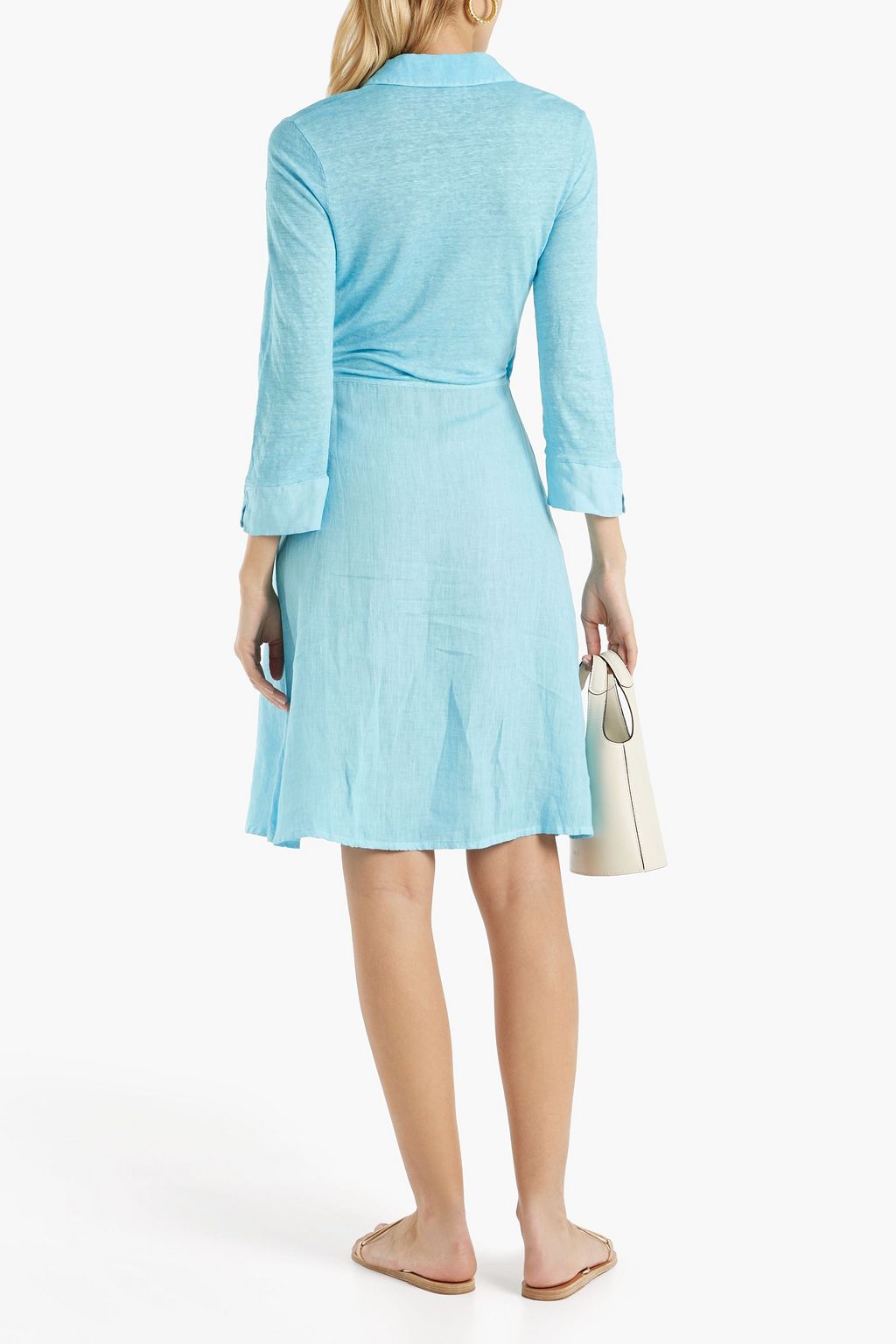 120% Linen-blend jersey wrap dress