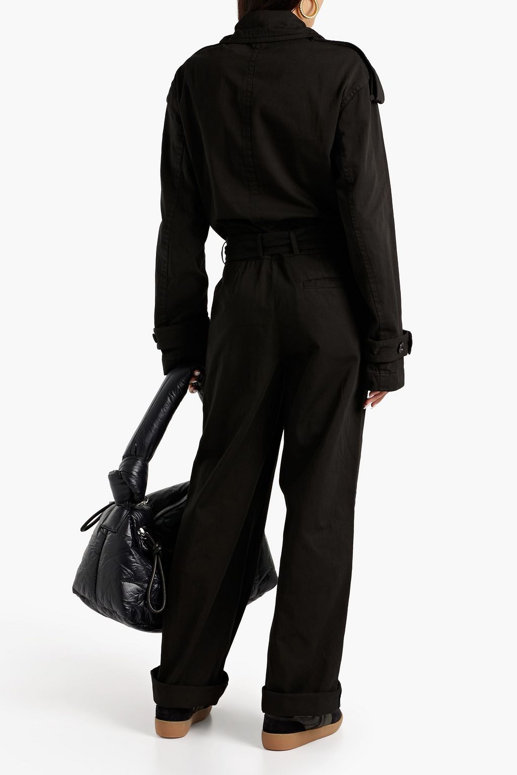 DRIES VAN NOTEN Belted cotton-gabardine jumpsuit