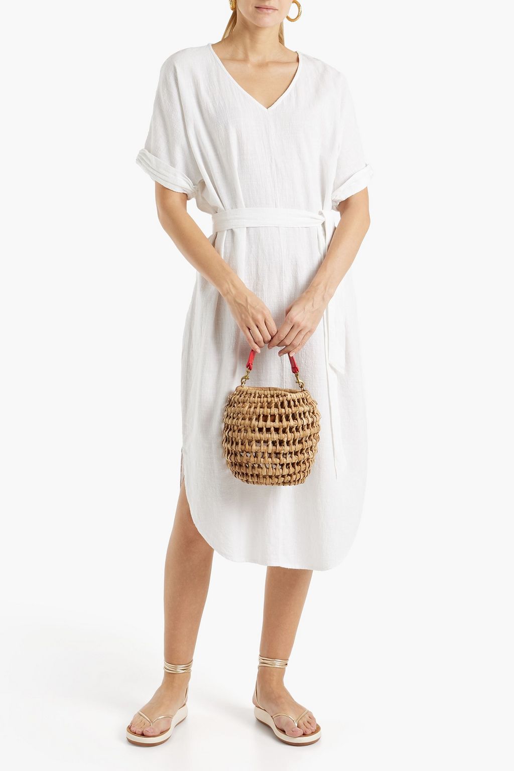 SEAFOLLY Sandy belted cottongauze midi dress Sale up to 70 off