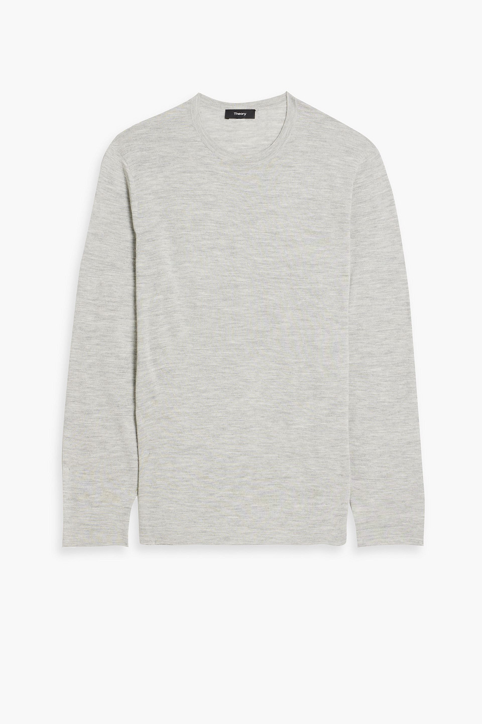 Shop Theory Mélange Cashmere Sweater In Light Gray