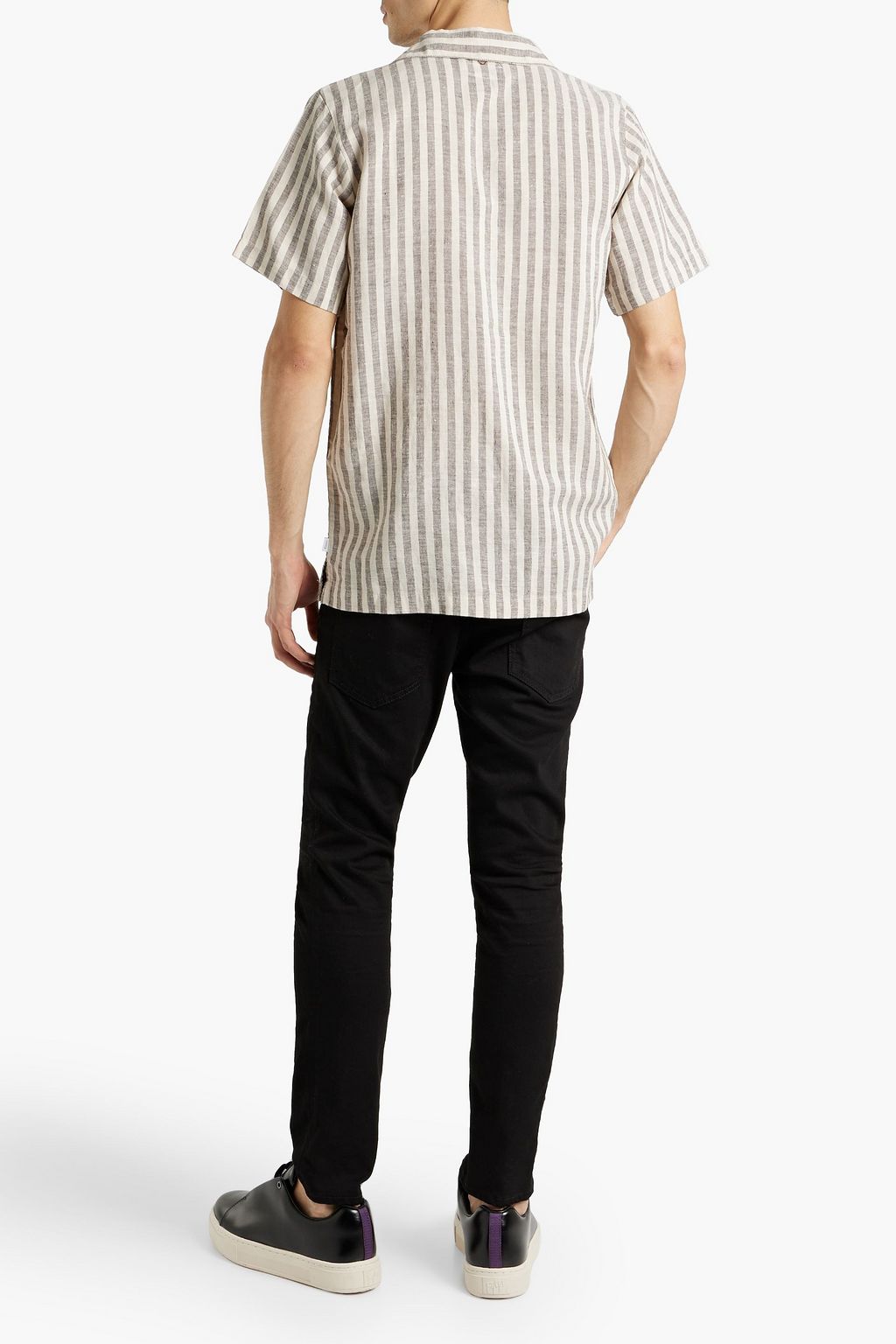 ONIA Striped linen-blend shirt