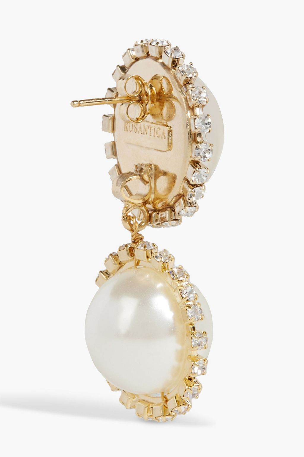 ROSANTICA Gold-tone, faux pearl and crystal earrings