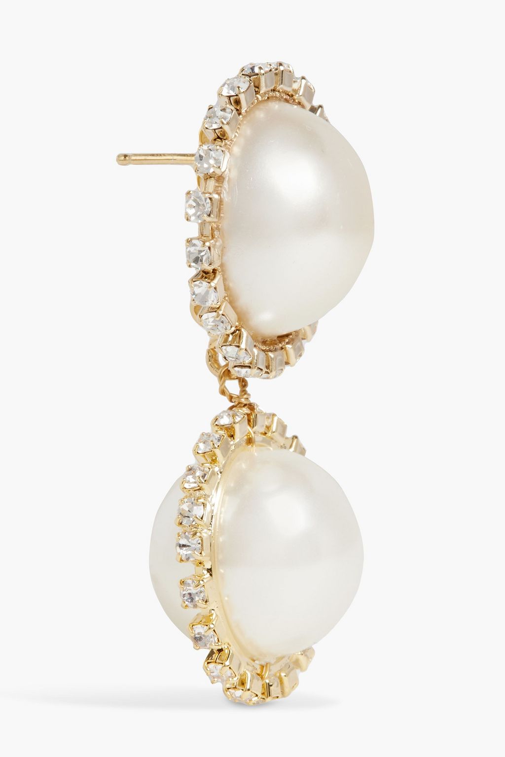 ROSANTICA Gold-tone, faux pearl and crystal earrings