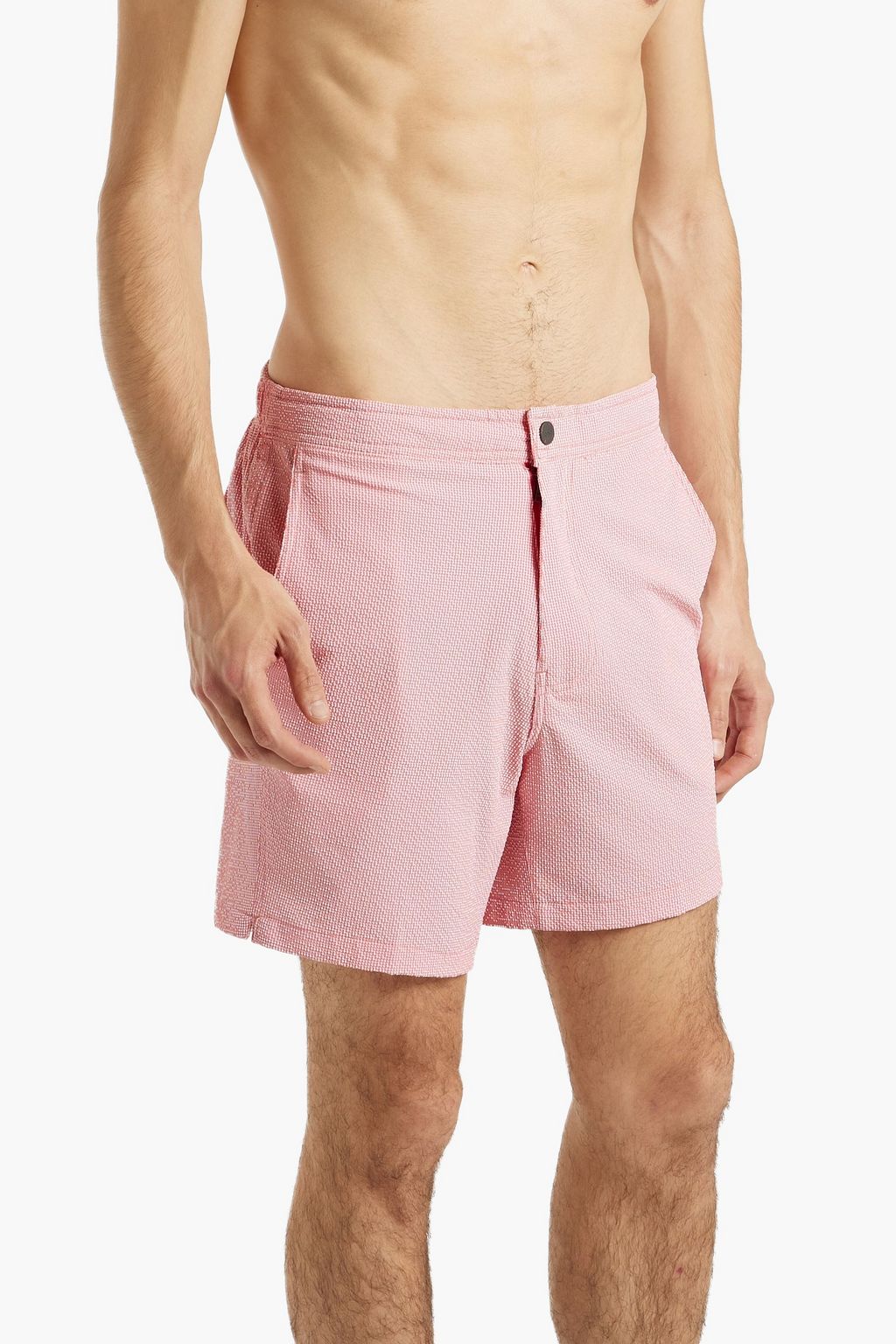ONIA Mid-length gingham swim shorts