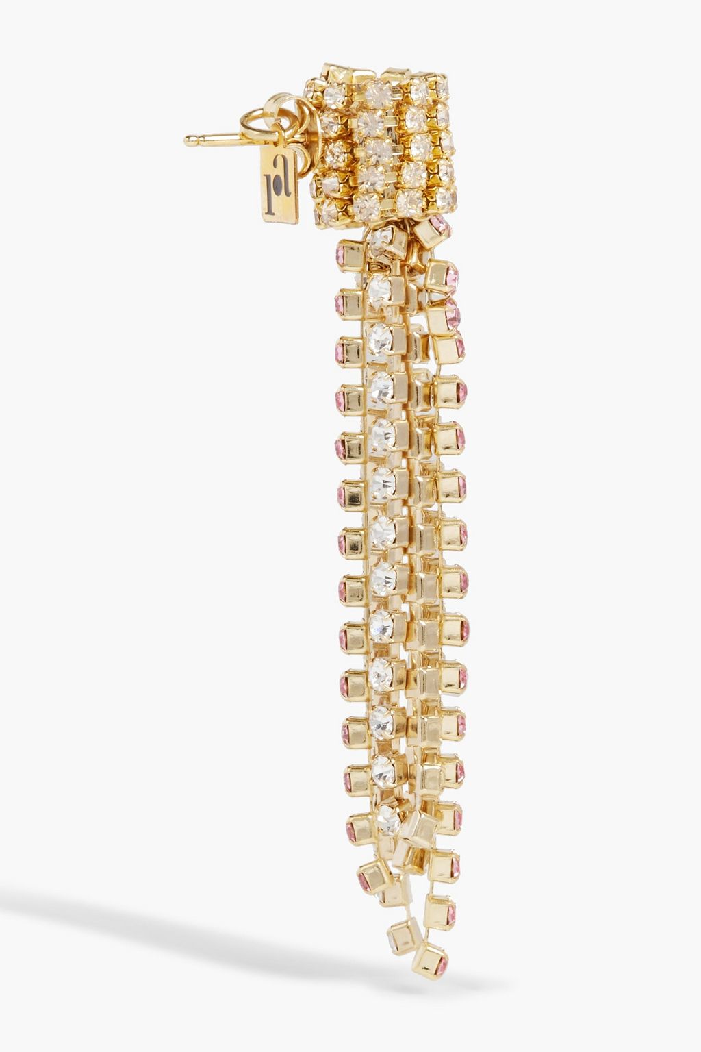 ROSANTICA Tasseled gold-tone crystal earrings