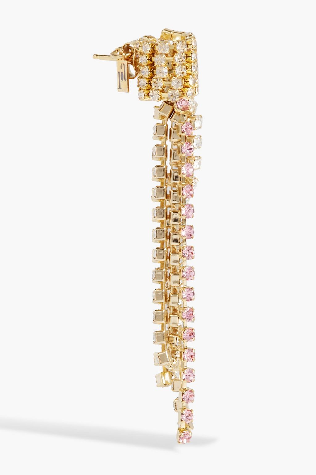 ROSANTICA Tasseled gold-tone crystal earrings