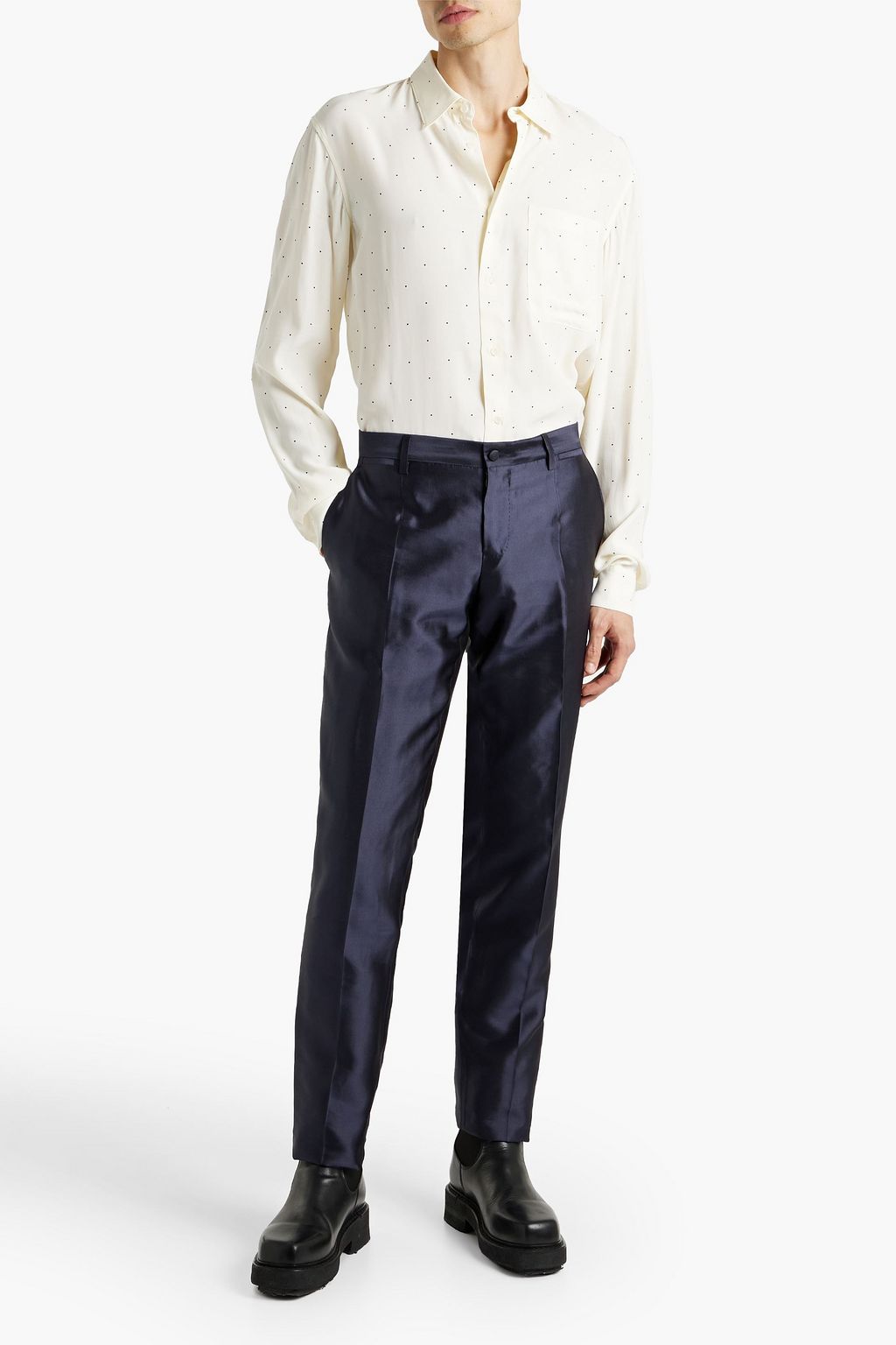DOLCE & GABBANA Slim-fit silk-gazar pants