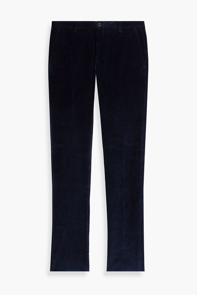 Slim-fit cotton-corduroy pants