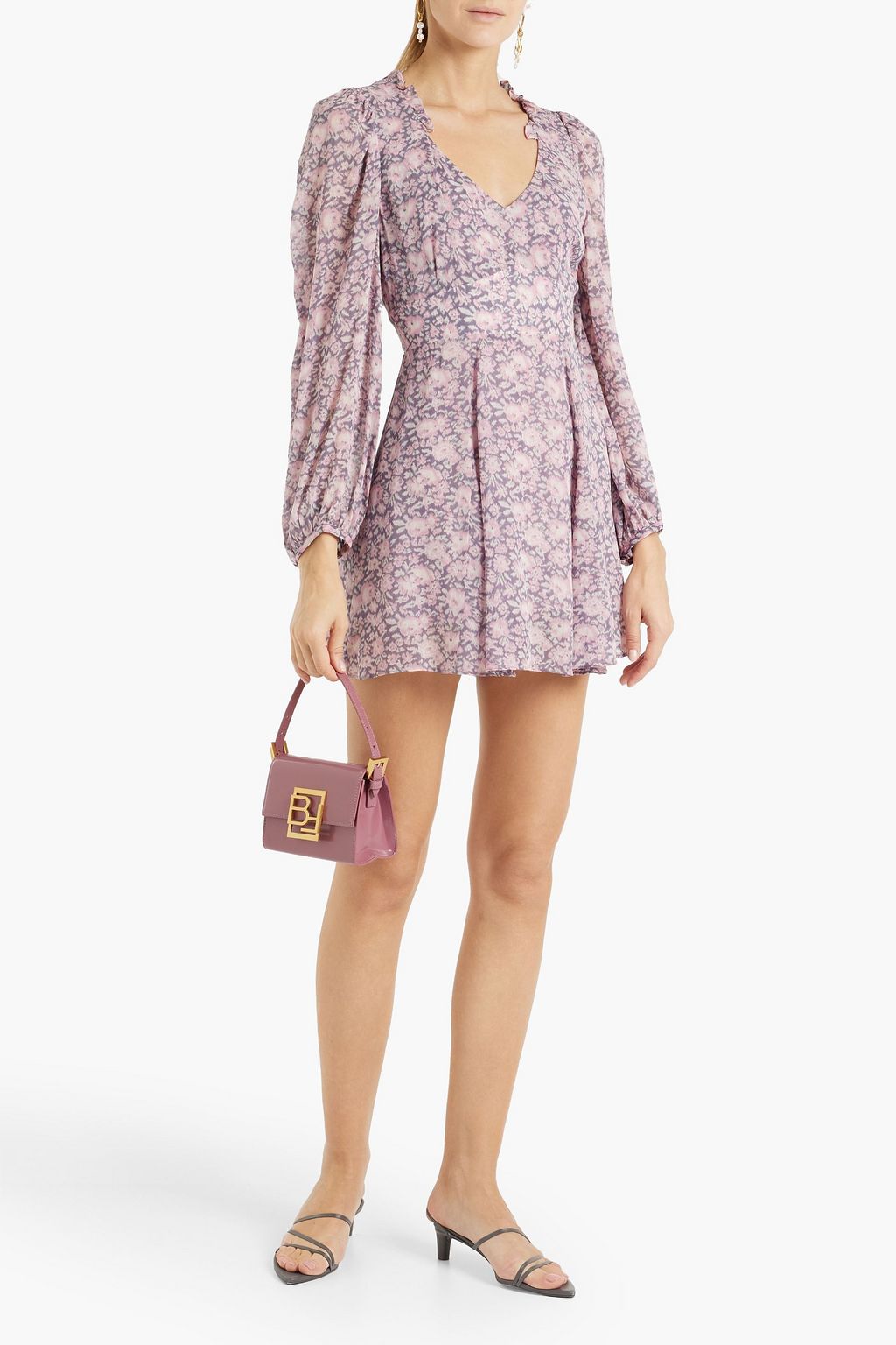 LOVESHACKFANCY Cassidy floral-print chiffon mini dress