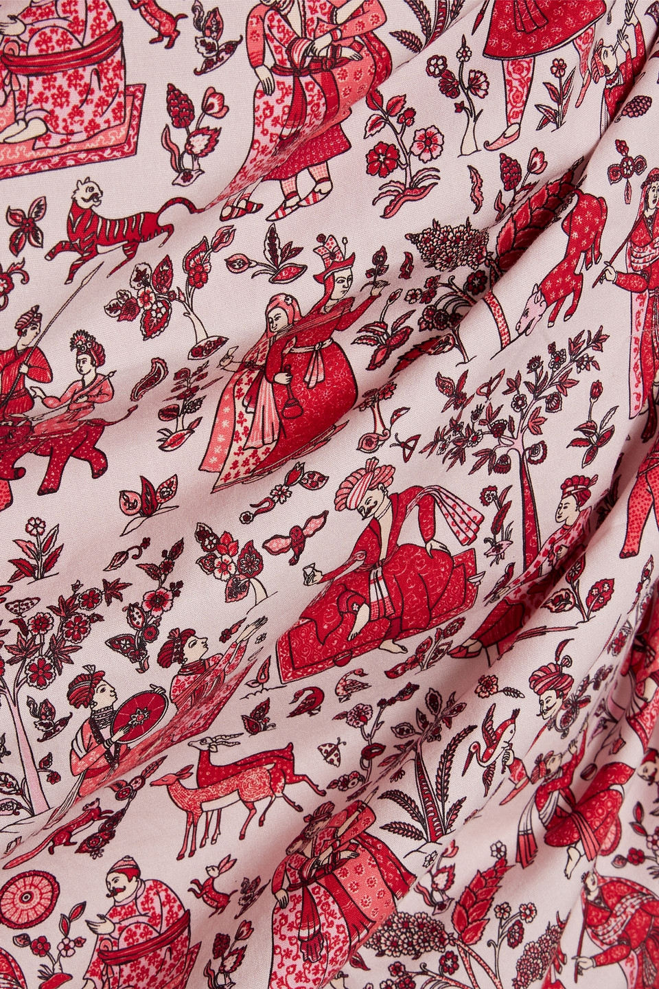 Rhode Felicity Ruffled Printed Cotton-blend Poplin Skirt In Pastel Pink