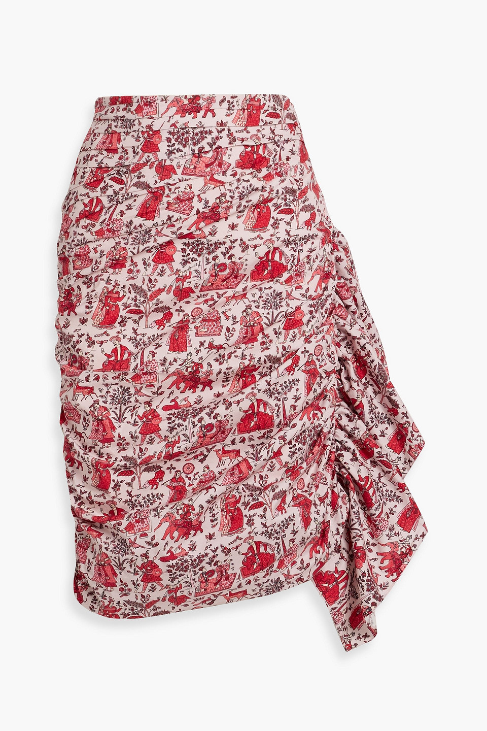 Rhode Felicity Ruffled Printed Cotton-blend Poplin Skirt In Pastel Pink