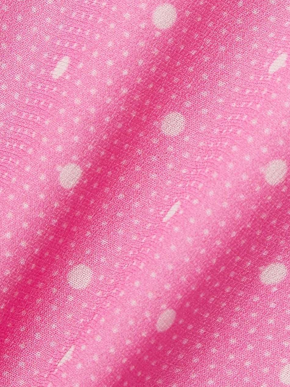 azreal belted ruffled polka-dot crepe de chine mini dress