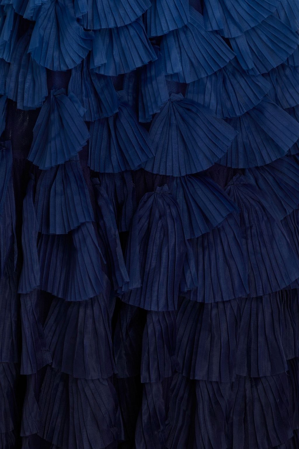 MARCHESA NOTTE One-shoulder dégradé tulle-paneled organza gown