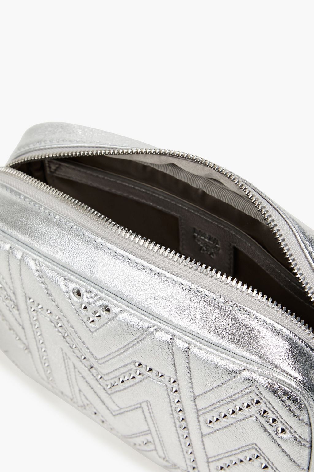 MCM Convertible studded metallic leather camera bag