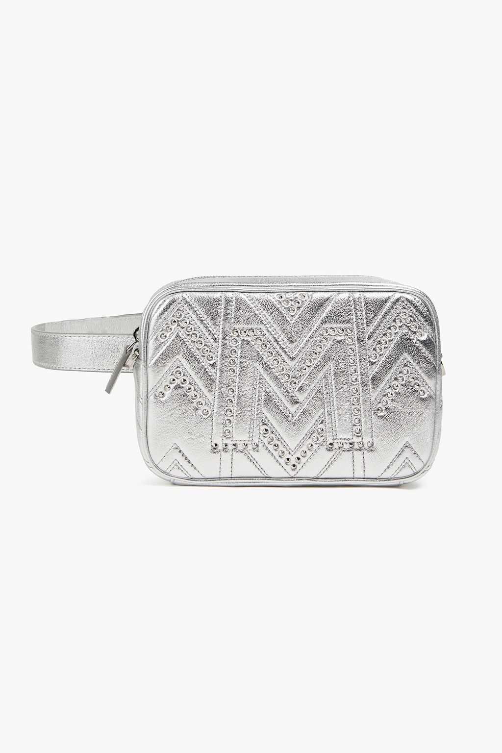 MCM Convertible studded metallic leather camera bag