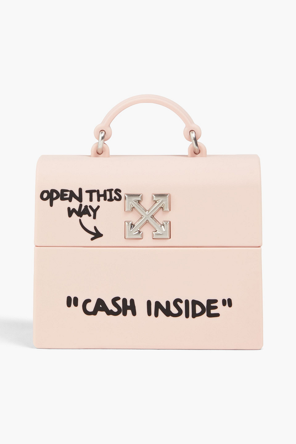 Off-white Jitney Printed Silicone Airpods Case In Pastel Pink