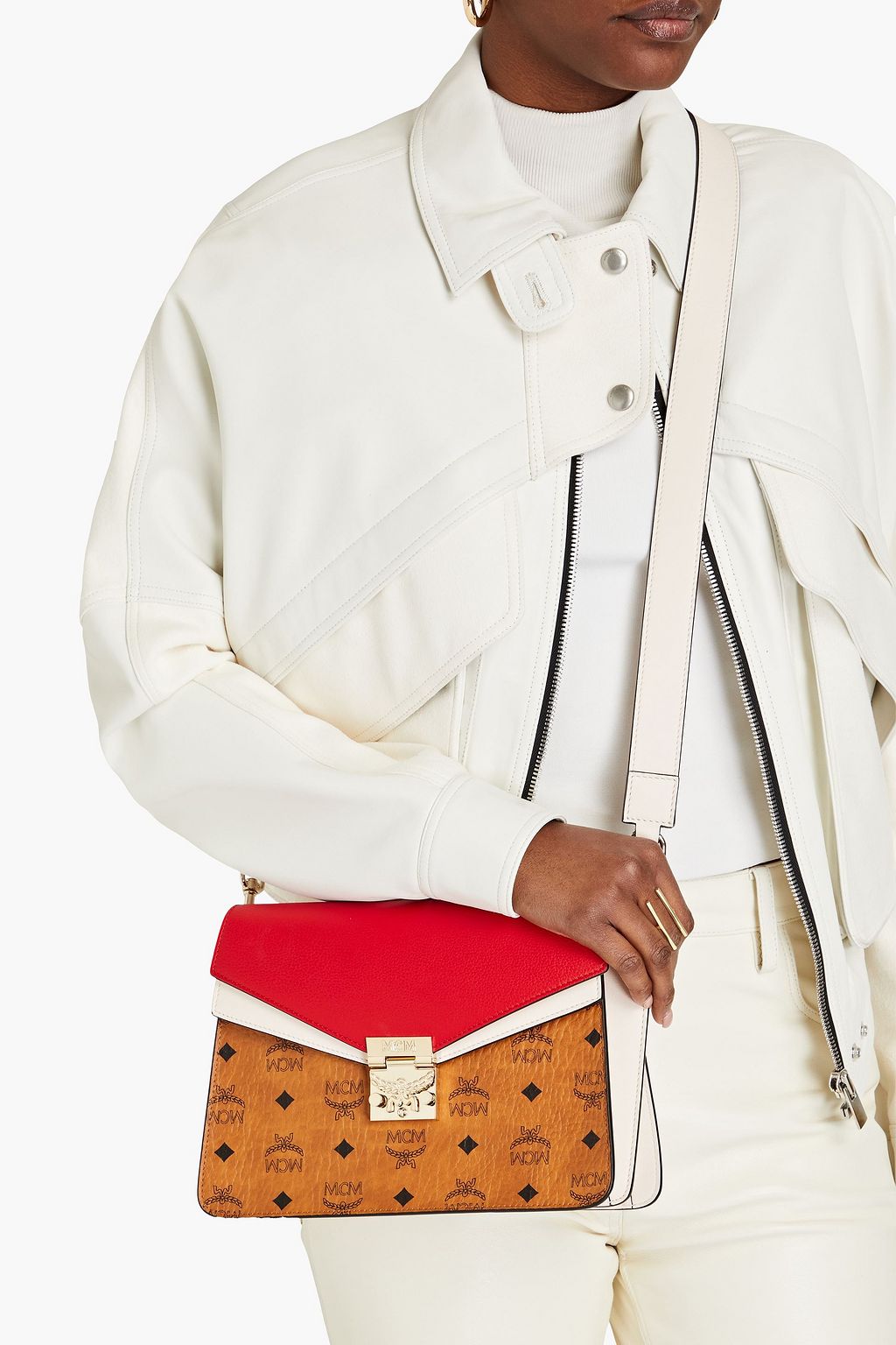MCM Mezzanin color-block leather shoulder bag