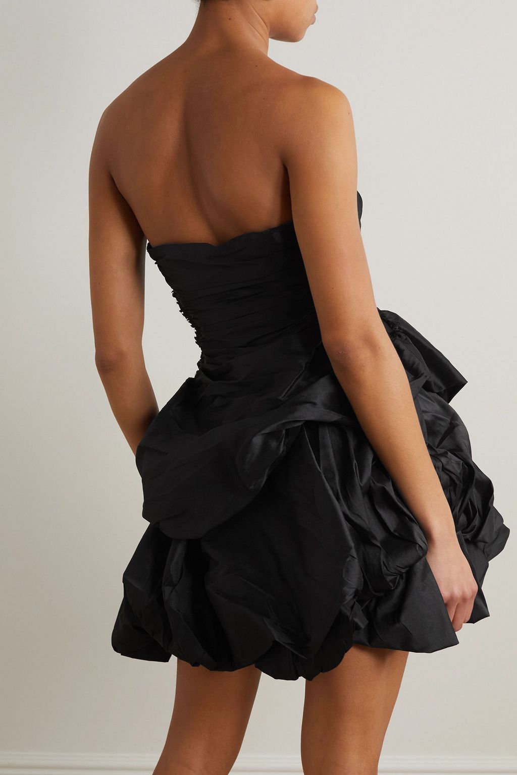 AJE. Daybreak strapless ruched taffeta mini dress