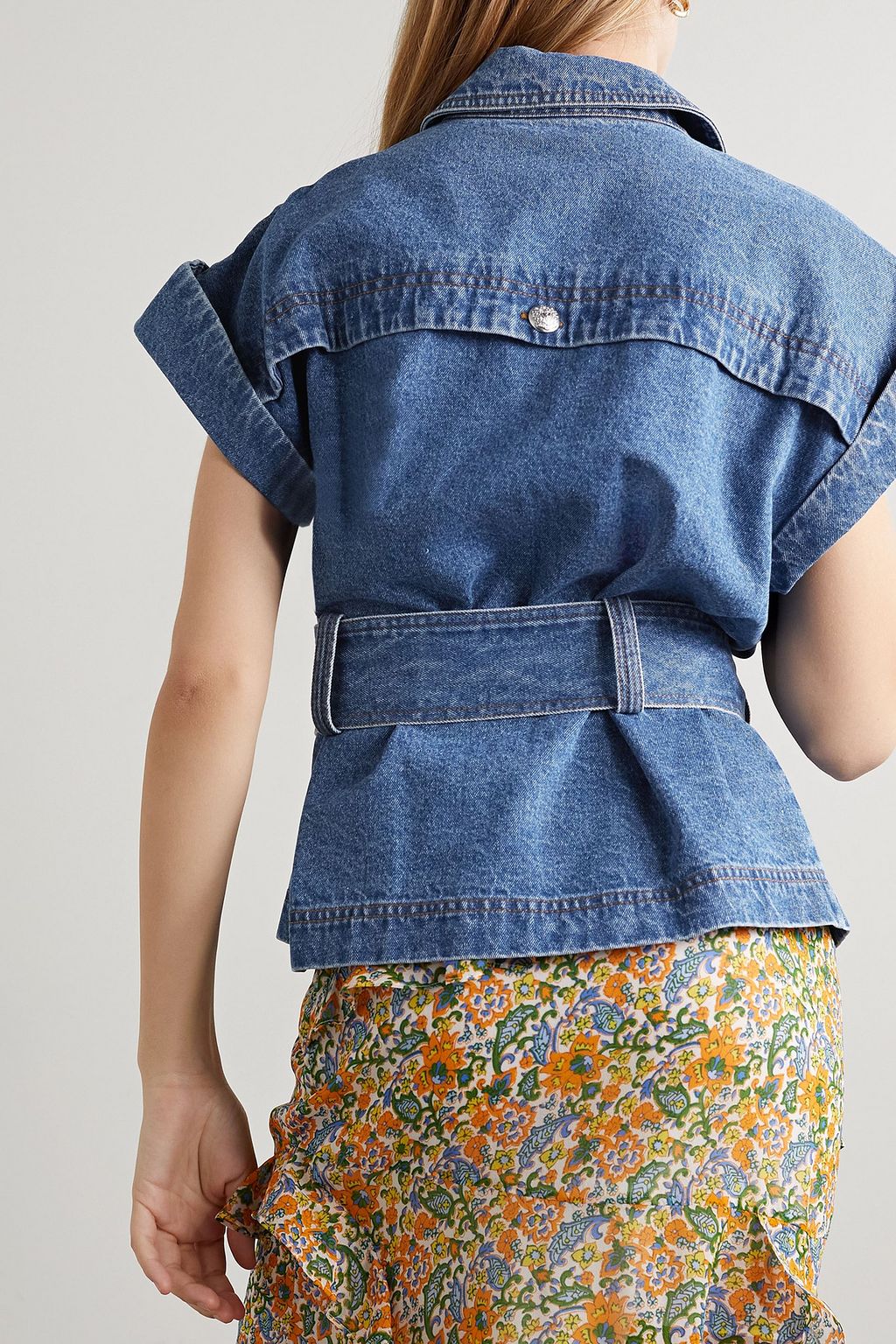 VERONICA BEARD Vistola belted denim jacket