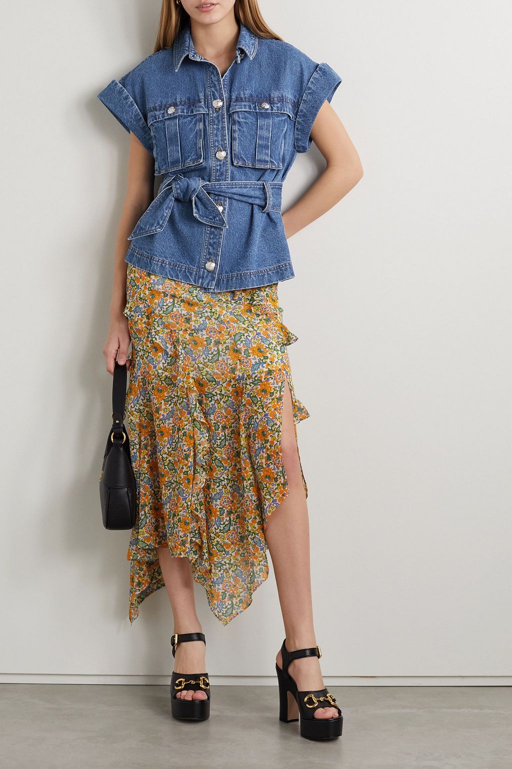 VERONICA BEARD Vistola belted denim jacket