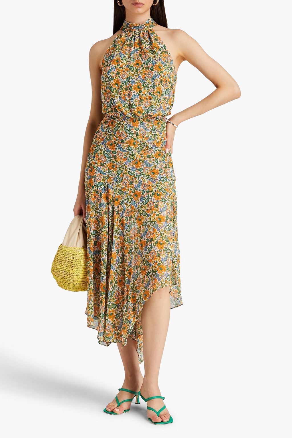 VERONICA BEARD Leia printed silk-chiffon midi dress